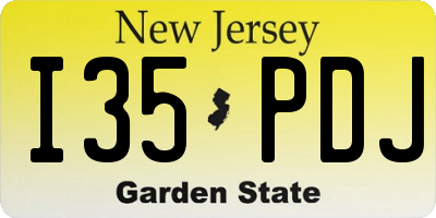 NJ license plate I35PDJ