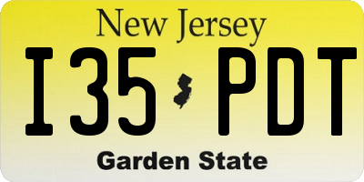 NJ license plate I35PDT