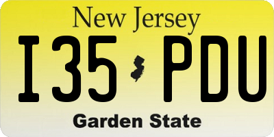 NJ license plate I35PDU
