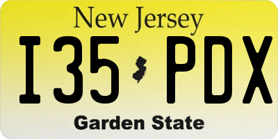 NJ license plate I35PDX