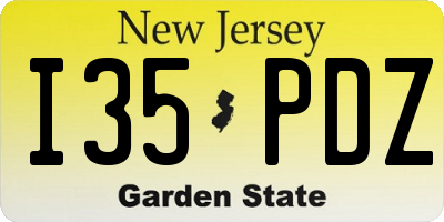 NJ license plate I35PDZ