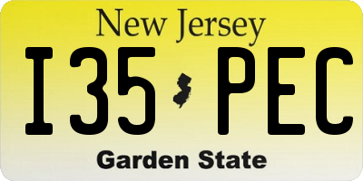 NJ license plate I35PEC