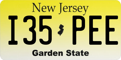 NJ license plate I35PEE