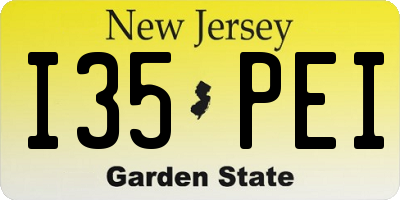 NJ license plate I35PEI