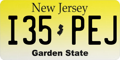 NJ license plate I35PEJ