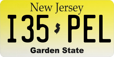 NJ license plate I35PEL