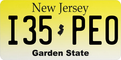 NJ license plate I35PEO