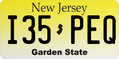 NJ license plate I35PEQ