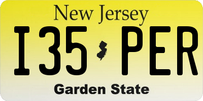 NJ license plate I35PER
