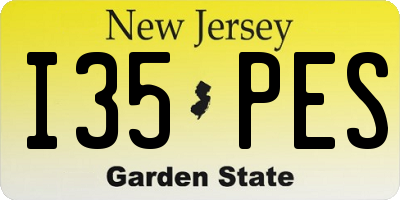 NJ license plate I35PES