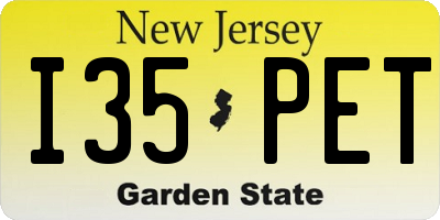 NJ license plate I35PET