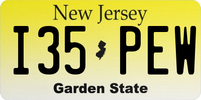 NJ license plate I35PEW
