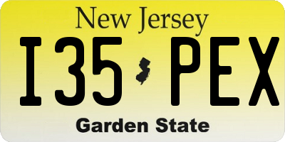 NJ license plate I35PEX