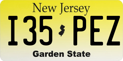 NJ license plate I35PEZ