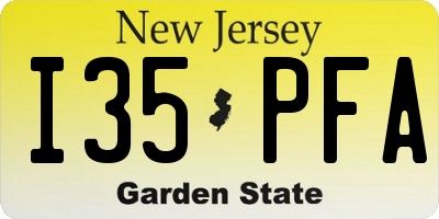 NJ license plate I35PFA