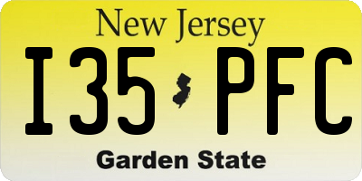 NJ license plate I35PFC