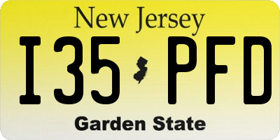 NJ license plate I35PFD