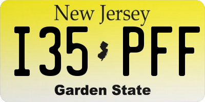 NJ license plate I35PFF