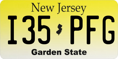 NJ license plate I35PFG