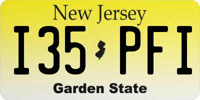 NJ license plate I35PFI