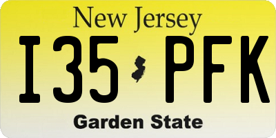 NJ license plate I35PFK