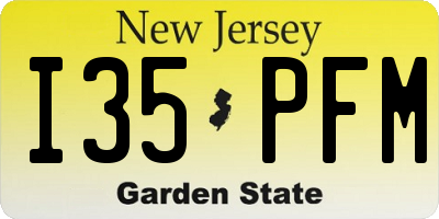 NJ license plate I35PFM