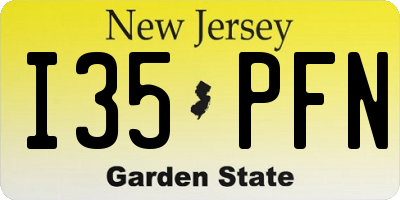 NJ license plate I35PFN