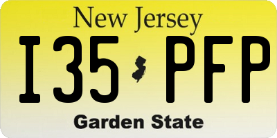 NJ license plate I35PFP