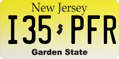 NJ license plate I35PFR