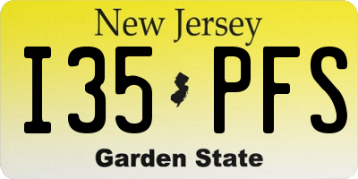 NJ license plate I35PFS