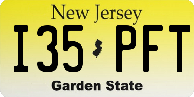 NJ license plate I35PFT