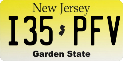 NJ license plate I35PFV