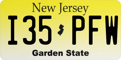 NJ license plate I35PFW