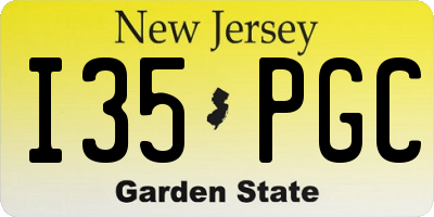 NJ license plate I35PGC