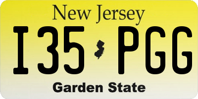 NJ license plate I35PGG