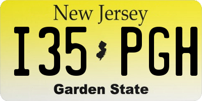 NJ license plate I35PGH