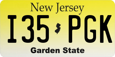 NJ license plate I35PGK