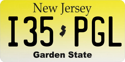 NJ license plate I35PGL