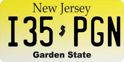 NJ license plate I35PGN