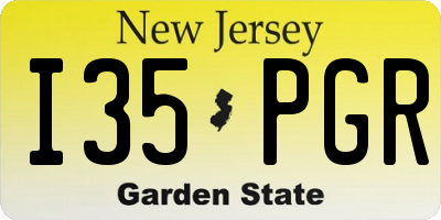 NJ license plate I35PGR