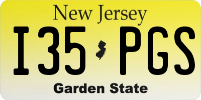 NJ license plate I35PGS