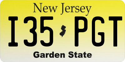NJ license plate I35PGT
