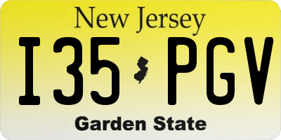 NJ license plate I35PGV