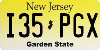 NJ license plate I35PGX