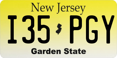 NJ license plate I35PGY