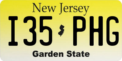 NJ license plate I35PHG
