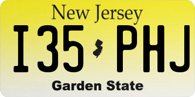 NJ license plate I35PHJ