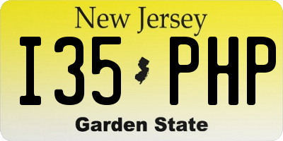 NJ license plate I35PHP