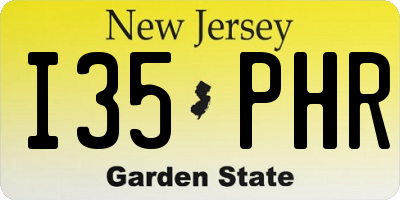 NJ license plate I35PHR