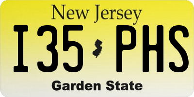 NJ license plate I35PHS